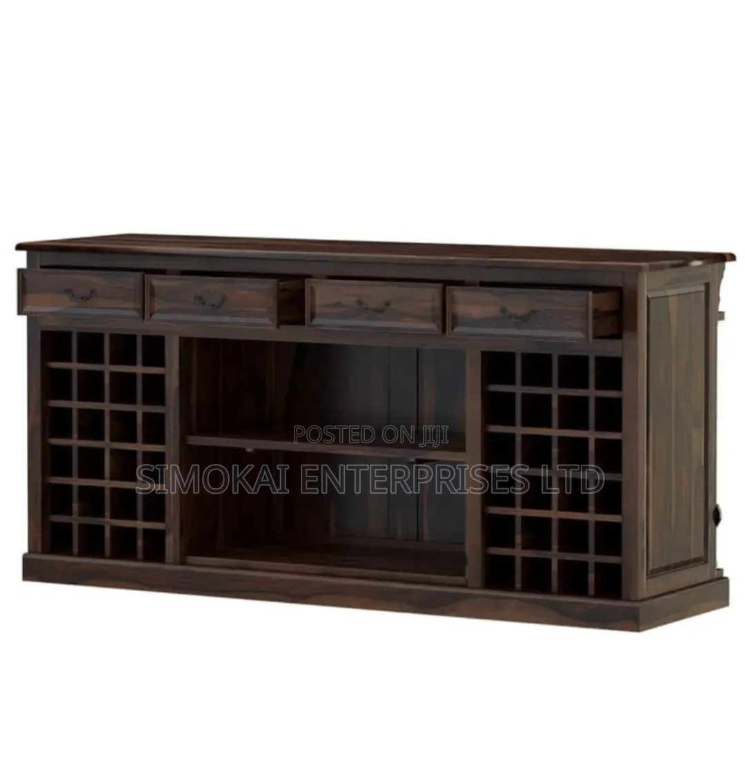 Giante Rustic Solid Wood Home Bar Set With Stool Set of 2
