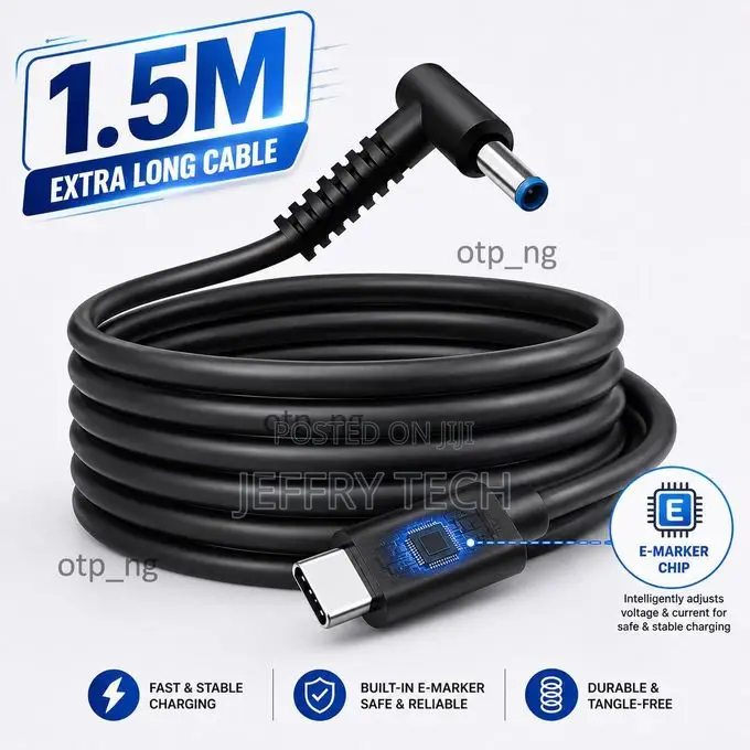 100W TYPE-C to HPBlue Pin With Smart (18.5V–20V) Charging Cable For