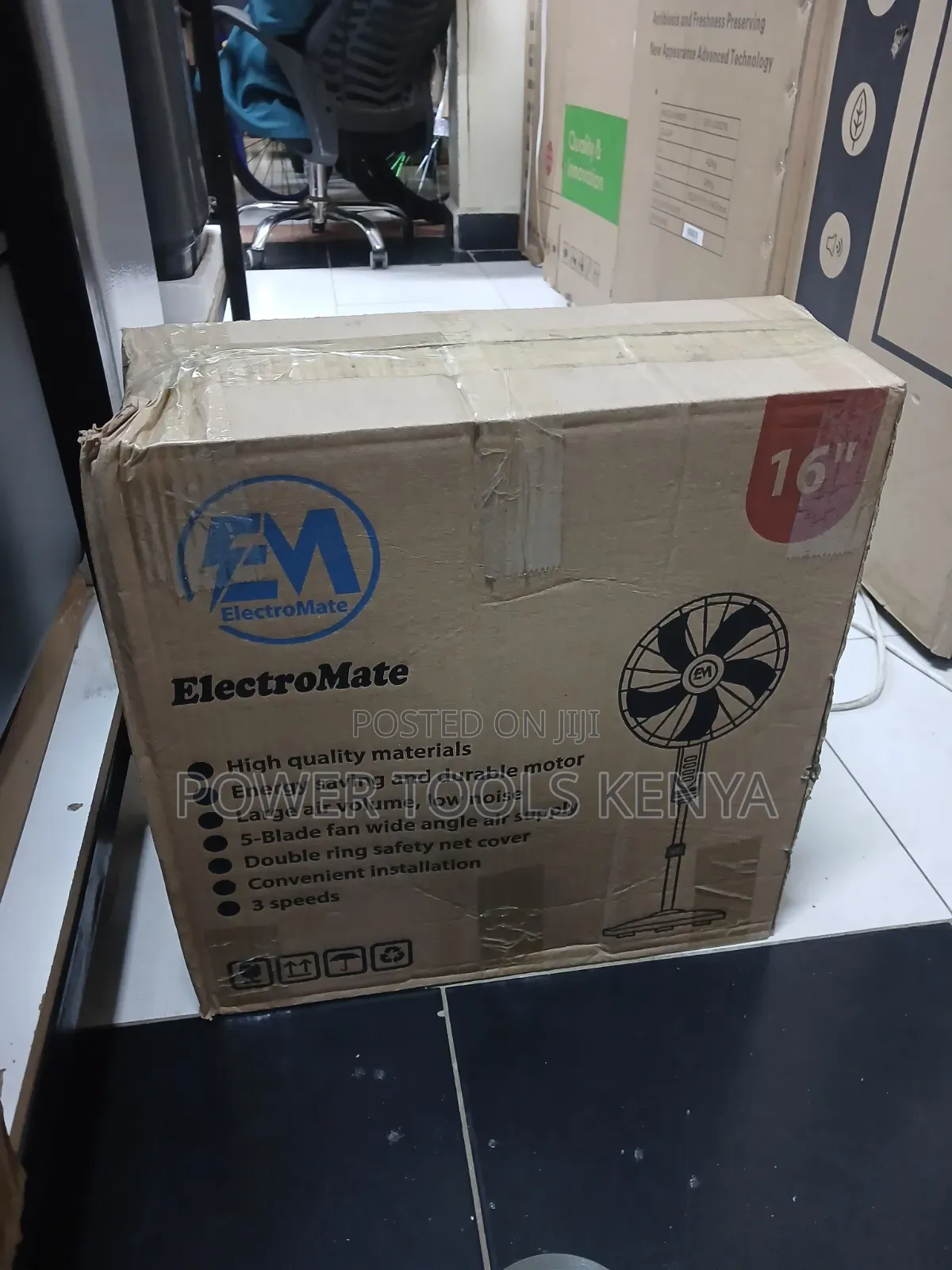 ElectroMate 16-Inch 3-Speed Pedestal Standing Fan.