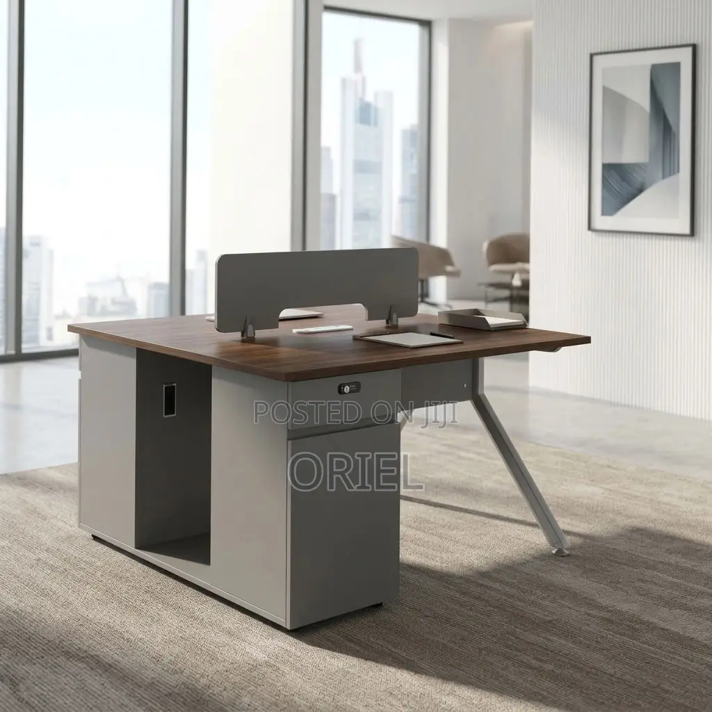 Office Workstation : 2-User Brown Office Workstation Desk