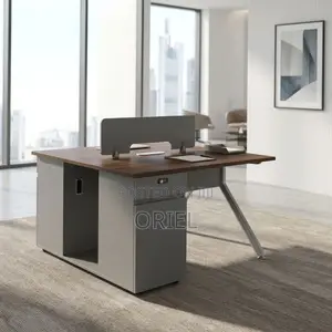 Office Workstation : 2-User Brown Office Workstation Desk