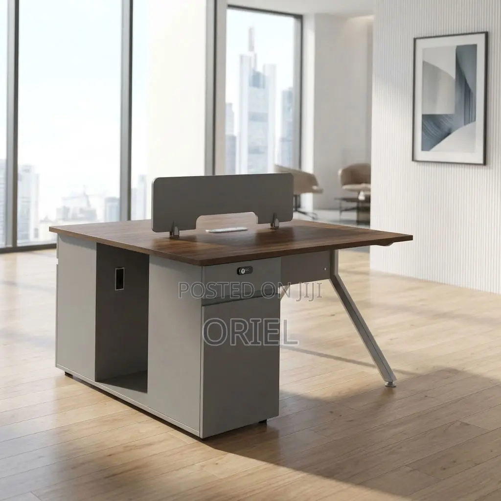 Office Workstation : 2-User Brown Office Workstation Desk