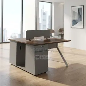 Office Workstation : 2-User Brown Office Workstation Desk