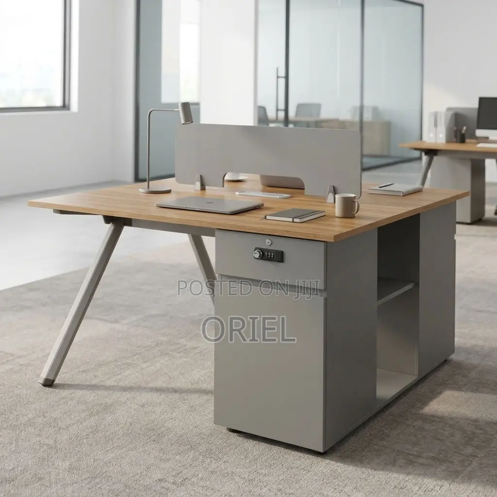 Office Workstation : 2-User Brown Office Workstation Desk