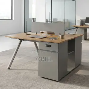 Office Workstation : 2-User Brown Office Workstation Desk