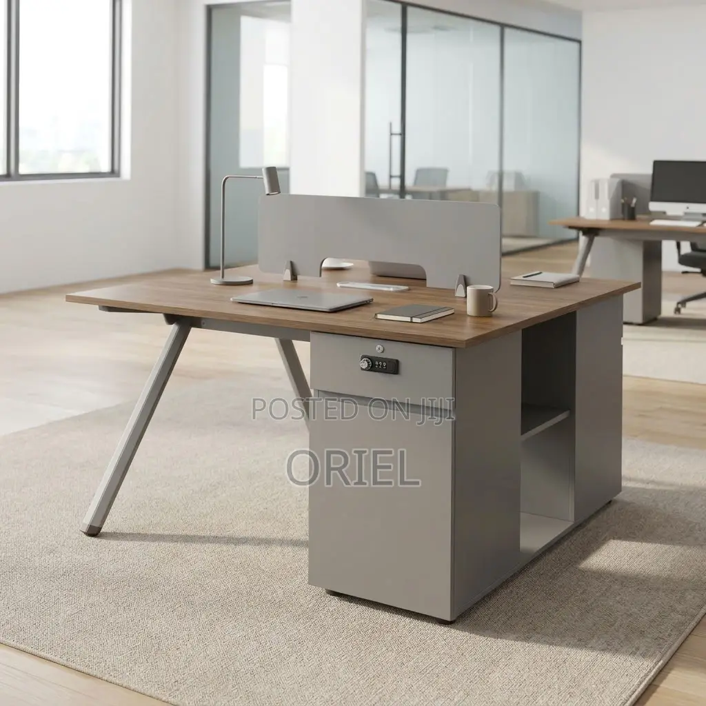 Office Workstation : 2-User Brown Office Workstation Desk