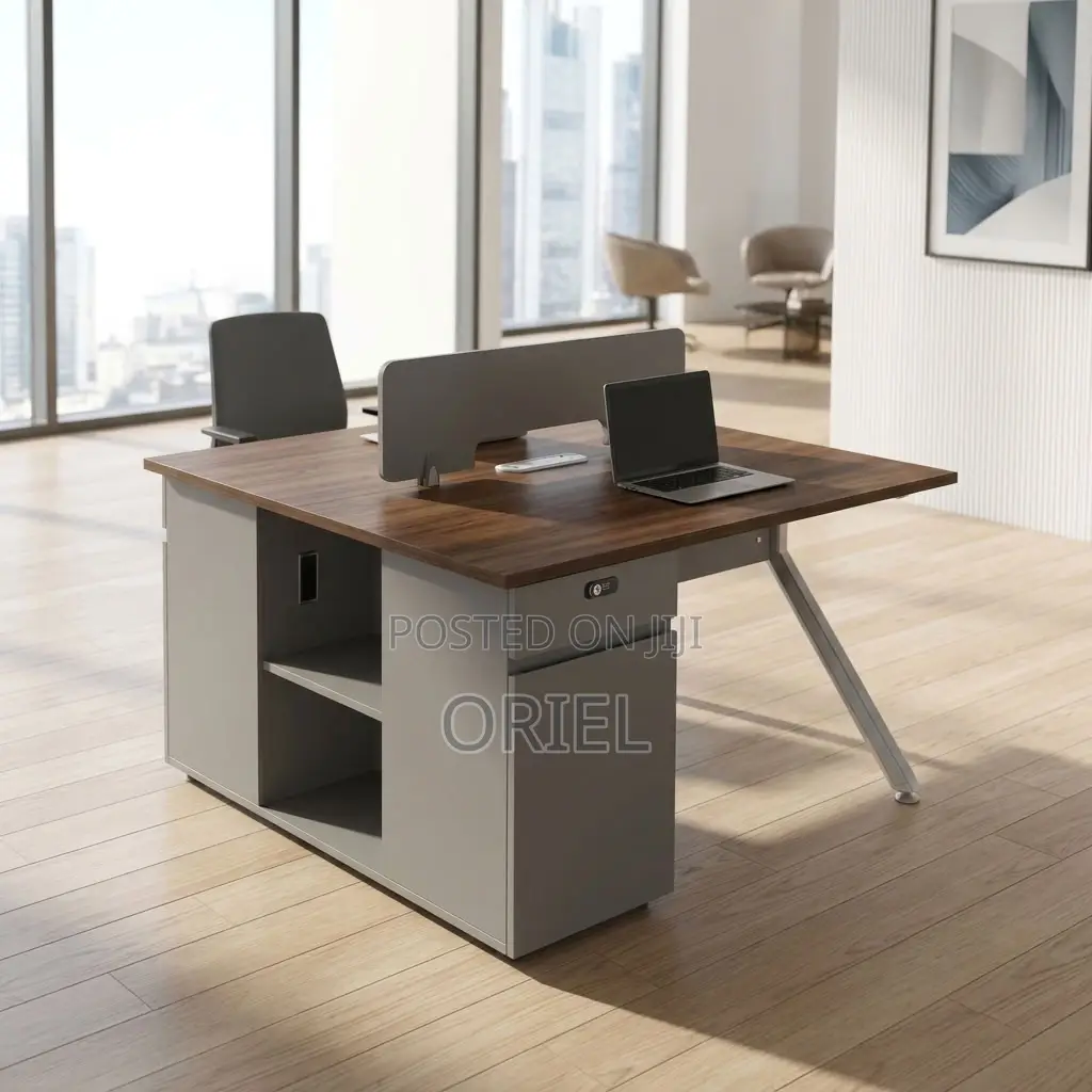 Office Workstation : 2-User Brown Office Workstation Desk
