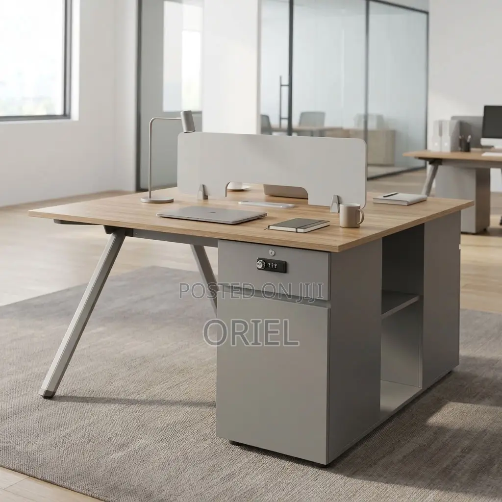 Office Workstation : 2-User Brown Office Workstation Desk