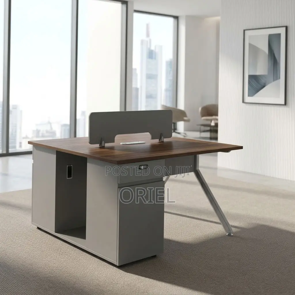 Office Workstation : 2-User Brown Office Workstation Desk