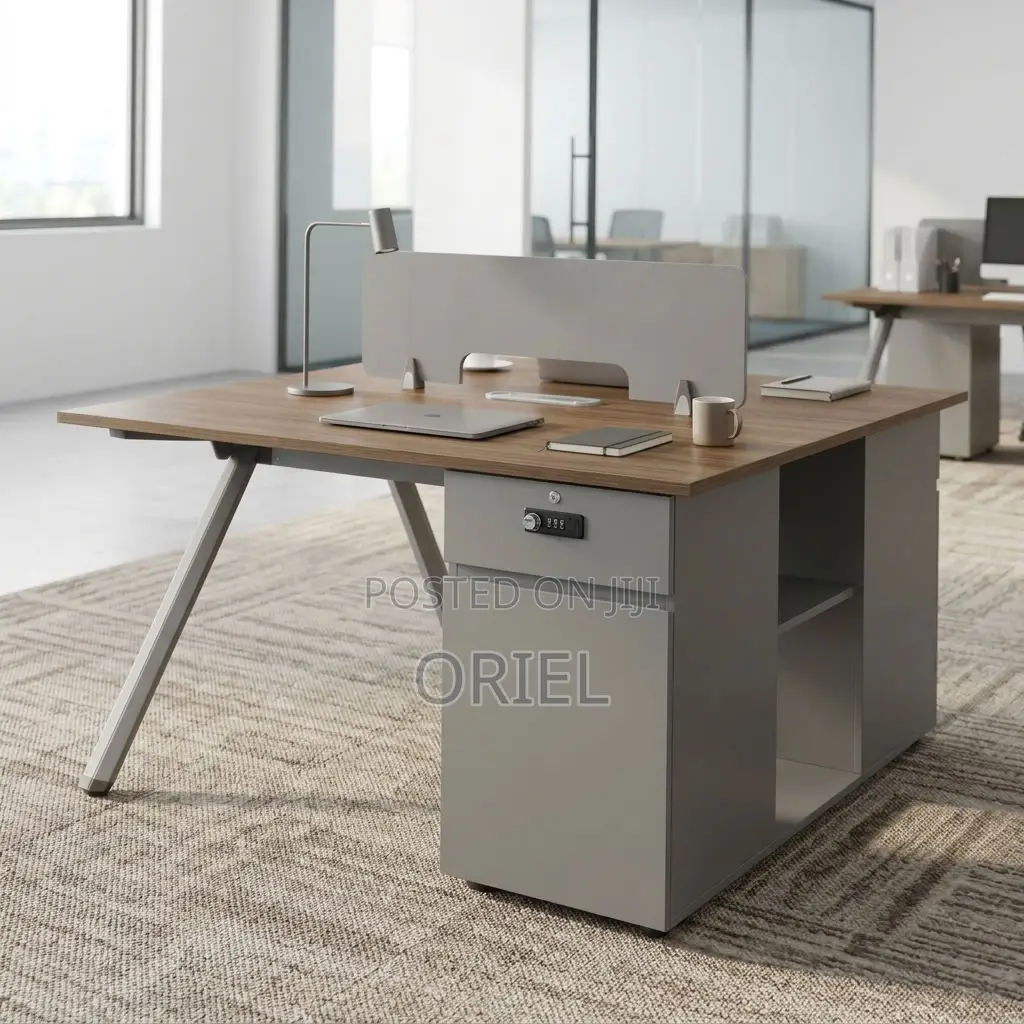 Office Workstation : 2-User Brown Office Workstation Desk