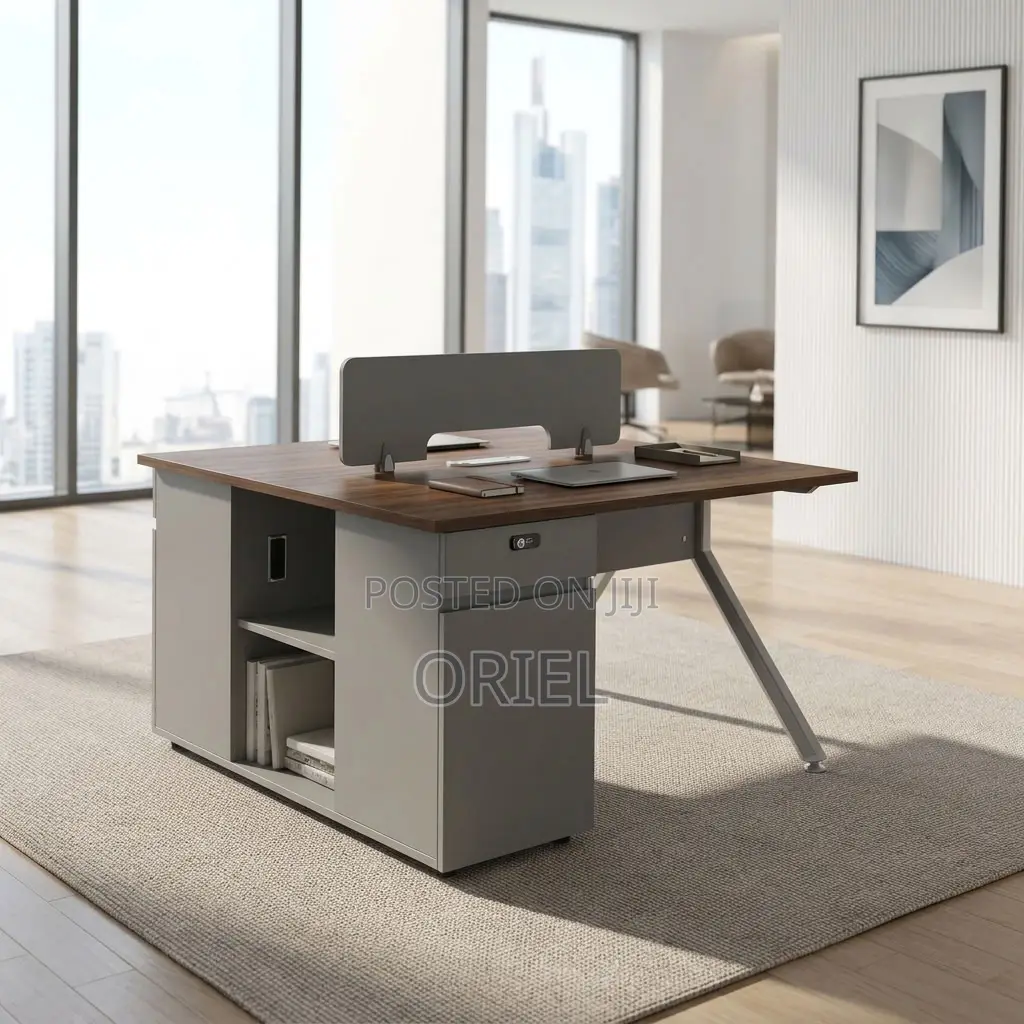Office Workstation : 2-User Brown Office Workstation Desk