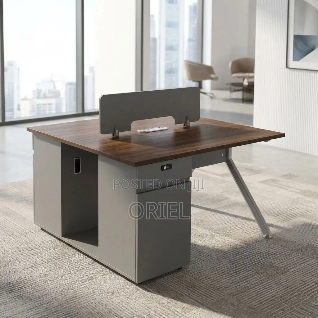 Office Workstation : 2-User Brown Office Workstation Desk