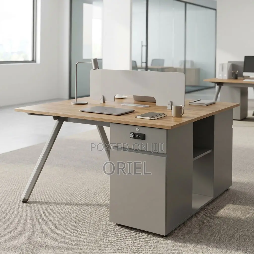 Office Workstation : 2-User Brown Office Workstation Desk