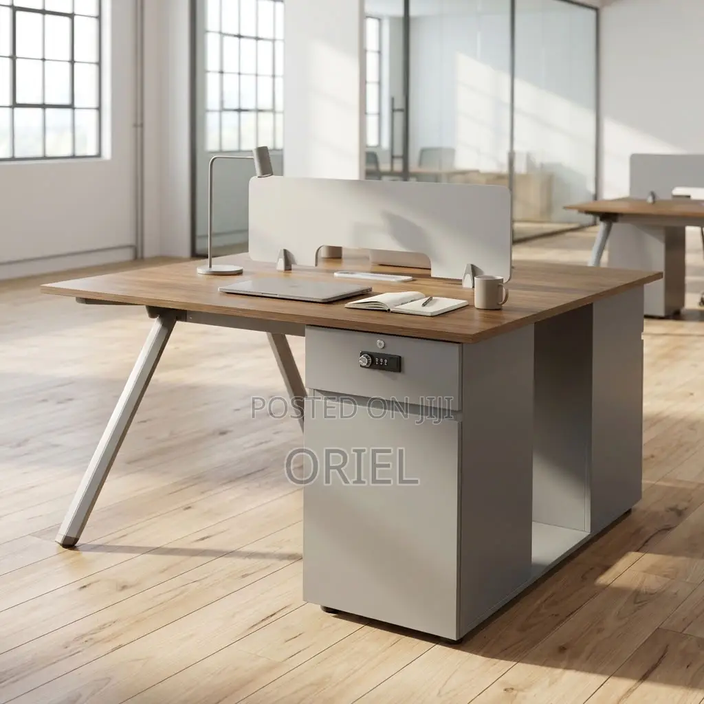 Office Workstation : 2-User Brown Office Workstation Desk