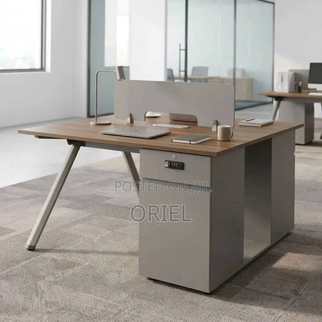 Office Workstation : 2-User Brown Office Workstation Desk