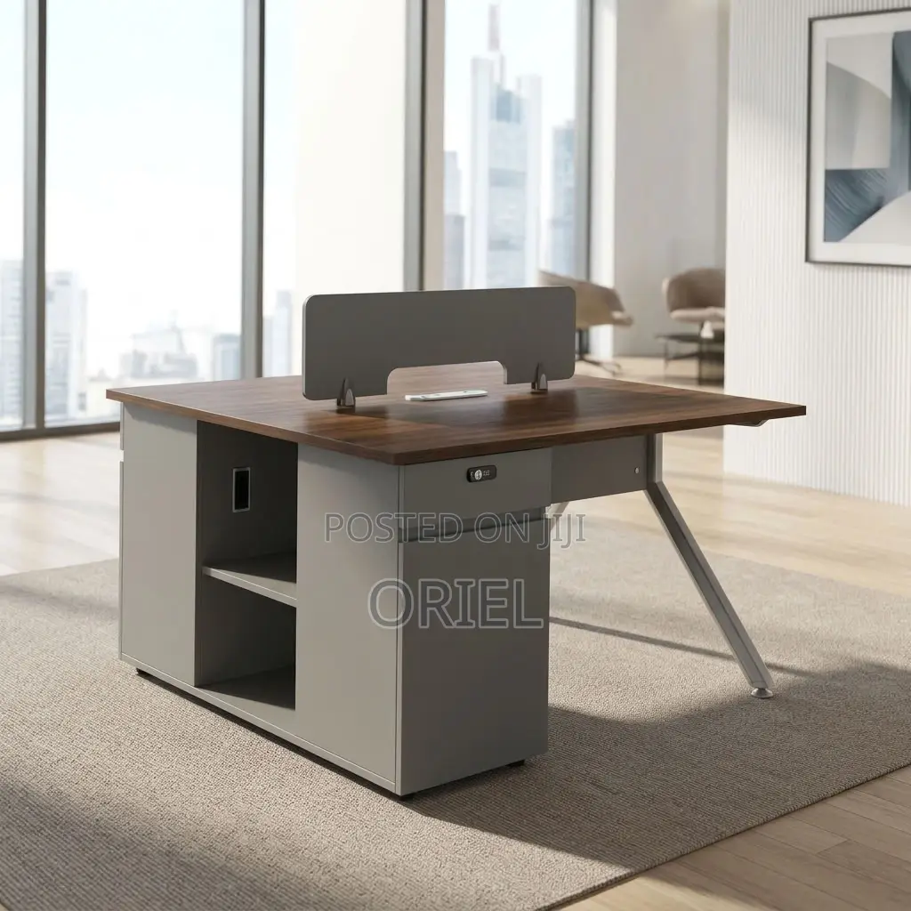 Office Workstation : 2-User Brown Office Workstation Desk