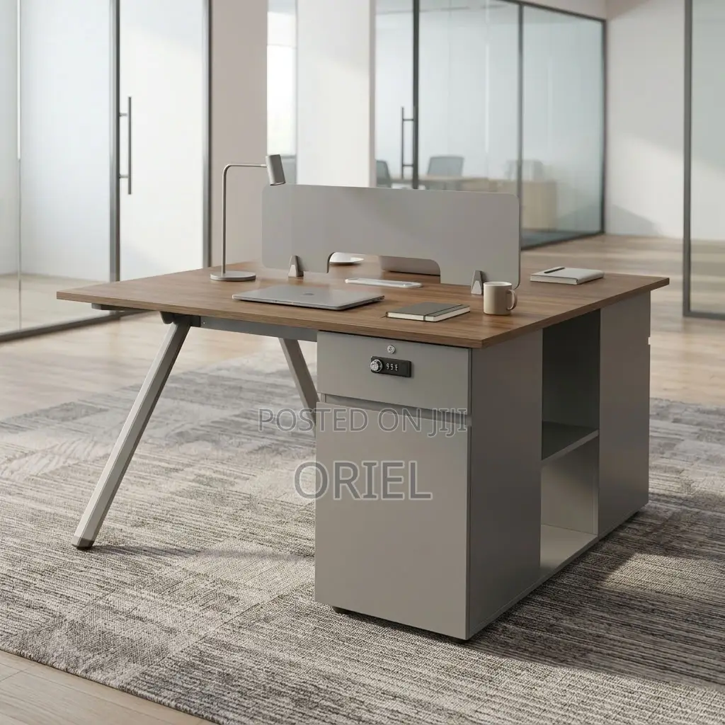 Office Workstation : 2-User Brown Office Workstation Desk