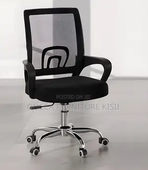Ergonomic Swivel Chair With a Low Mesh Back