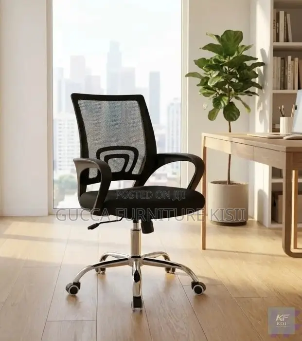 Ergonomic Swivel Chair With a Low Mesh Back