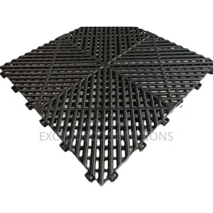 Open Grid Garage Tiles for Easy Floor Drainage