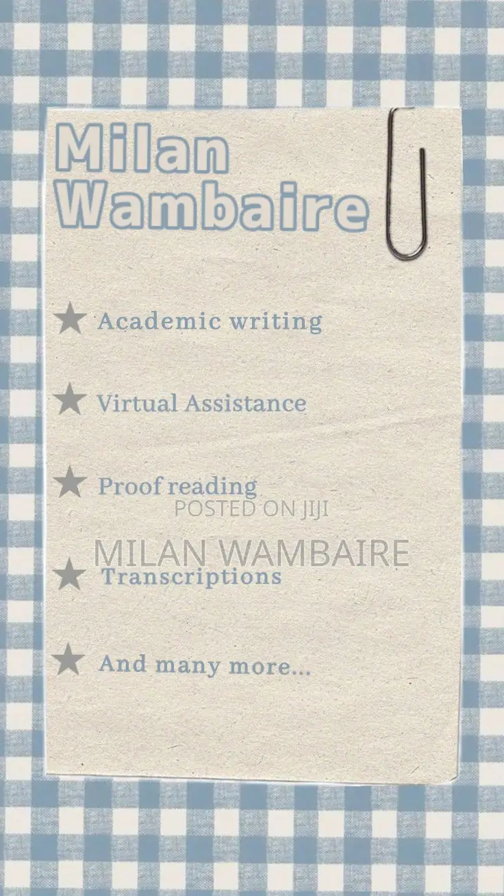 Academic Writing, Transcriptions, Virtual Assistance, Proof Reading
