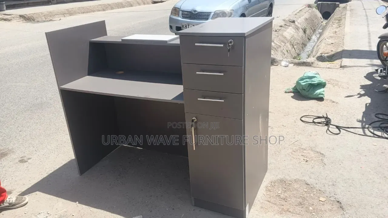 Dark Grey Office Reception Desk Design