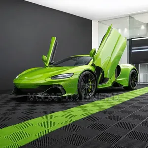 Garage Floor Tiles in Black Grey Yellow and Red