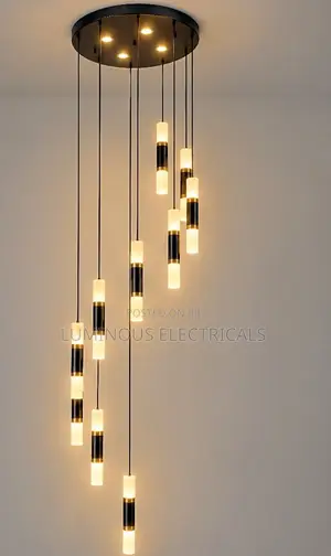 Modern 10-Light LED Spiral Staircase Chandelier Luxury Long Drop