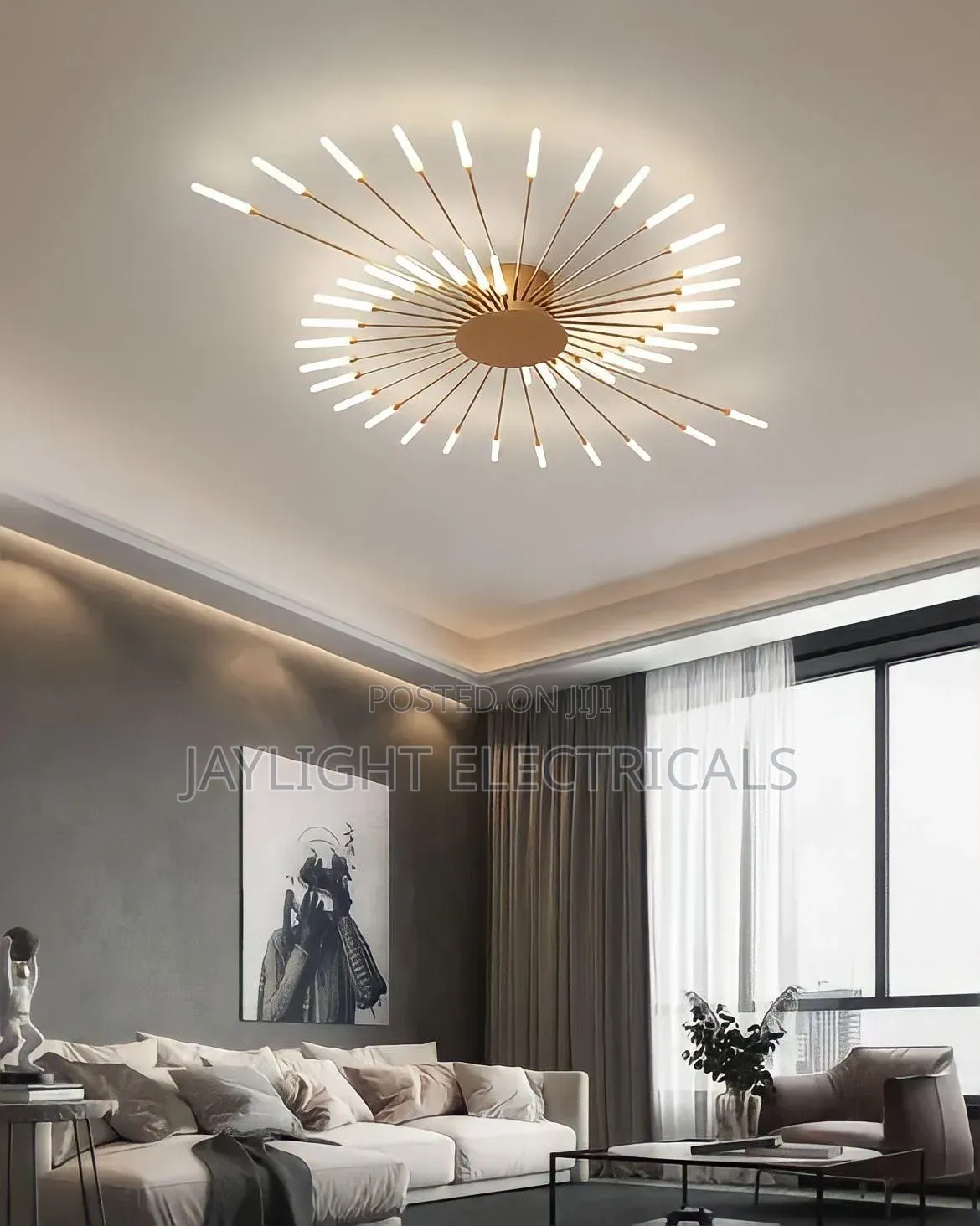 Firework Design LED Ceiling Light Style Semi-Flush Mount Chandelier