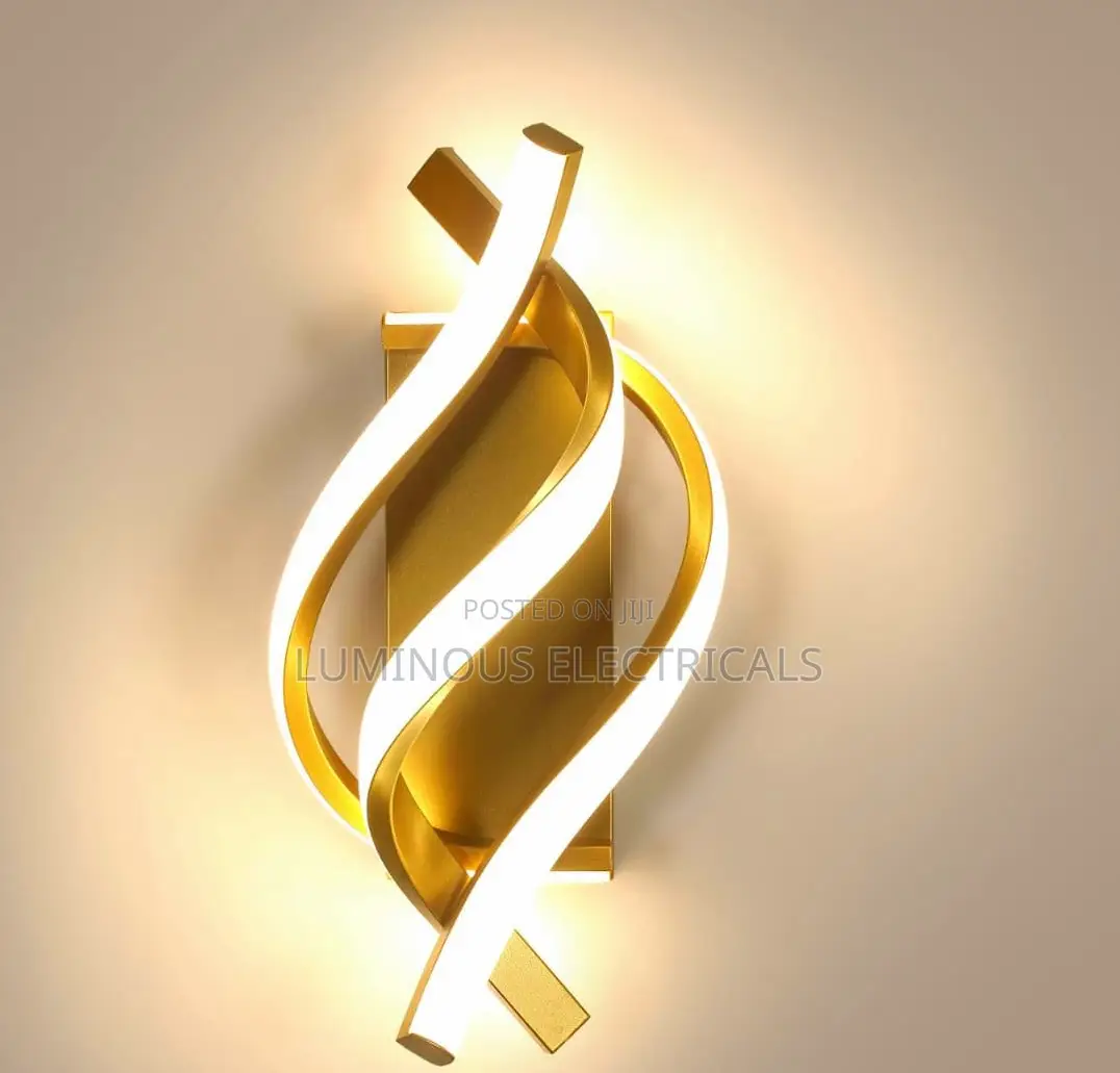 Modern Luxury LED Spiral Wall Bracket Light Gold Helix Sconce