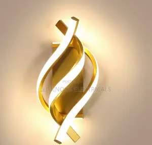 Modern Luxury LED Spiral Wall Bracket Light Gold Helix Sconce
