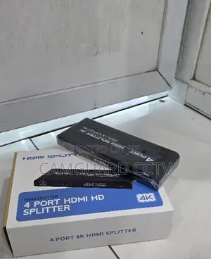 4 Port 4K HDMI Splitter 1 in 4 Out HD Video Splitter Amplifier - Black