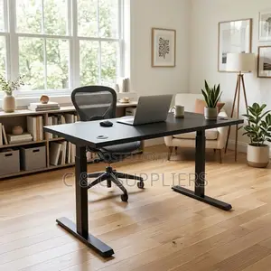 Black Adjustable Sit & Stand Desk-120cm
