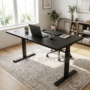 Black Adjustable Sit & Stand Desk-120cm