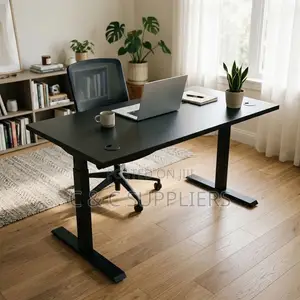 Black Adjustable Sit & Stand Desk-120cm