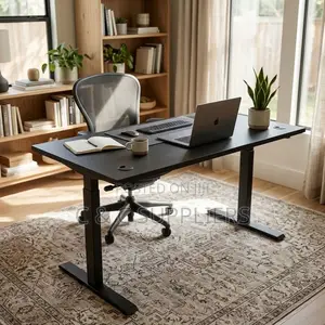 Black Adjustable Sit & Stand Desk-120cm