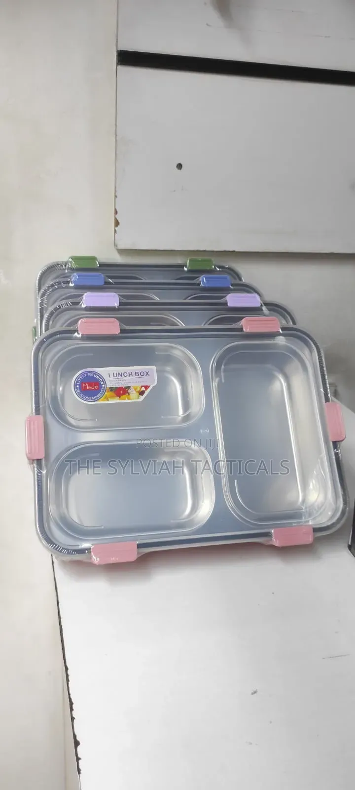 Modern Leak Proof 3 Grid Stainless Steel Insert Lunch Box