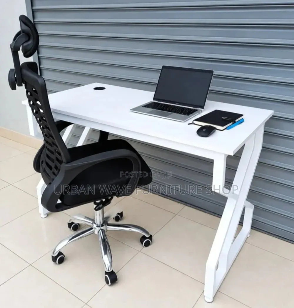 Headrest Office Chairs and Metallic Stand Desks