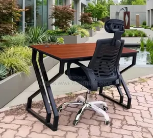Headrest Office Chairs and Metallic Stand Desks