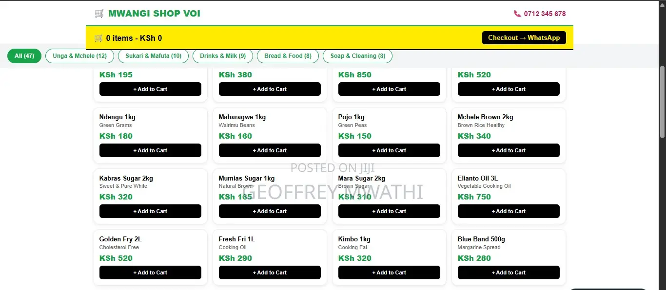 Professional Shop Website With Products + Mpesa + Google Map Live Demo