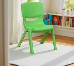 Green Stackable Kindergarten Plastic Green Low Back Chair