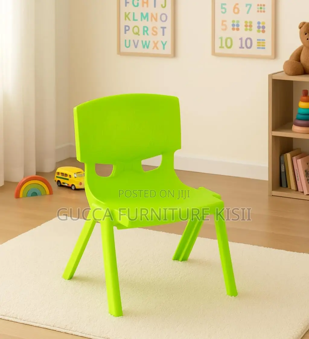 Green Stackable Kindergarten Plastic Green Low Back Chair