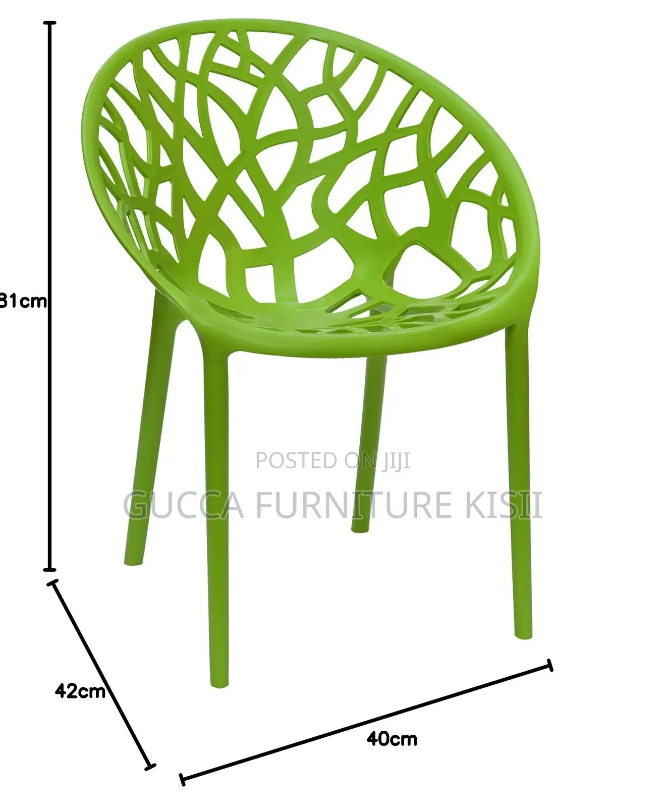 Patio Cafeteria Green Stackable Plastic Chair