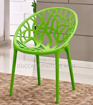 Patio Cafeteria Green Stackable Plastic Chair