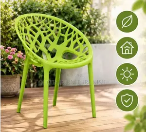 Patio Cafeteria Green Stackable Plastic Chair