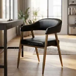 Dining Chair; Round Back Leather Accent Chair