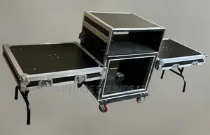 10U Combo Rack: Mixers, Amps, and Side Table Setup