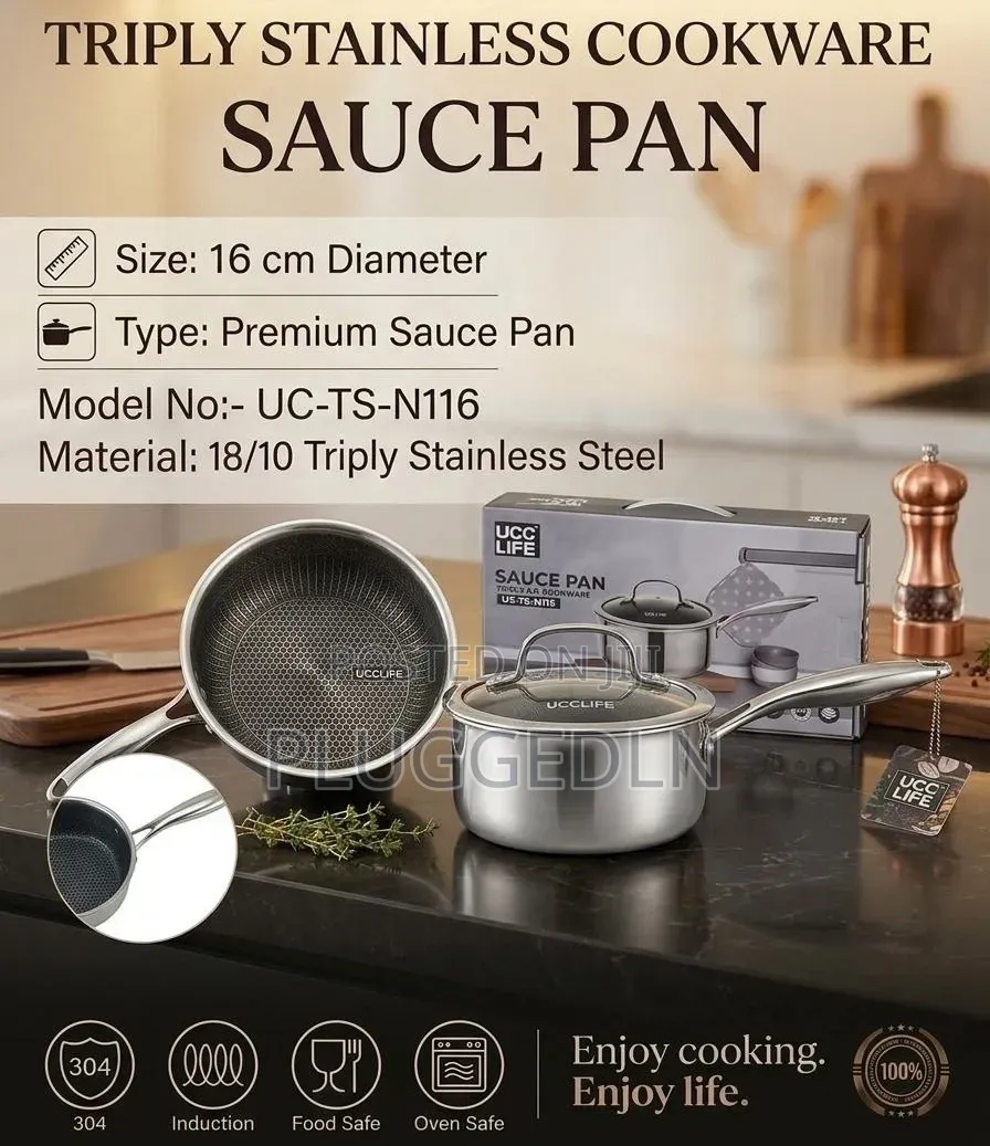 Redberry Triply Stainless Steel Sauce Pan