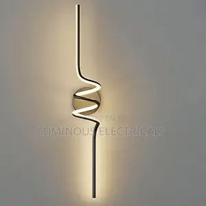 Modern LED Spiral Linear Wall Sconce Sleek Black Strip Bracket Light