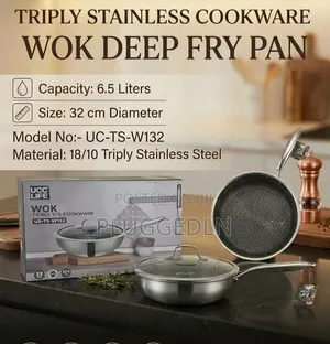 Redberry 32Cm Stainless Cookware Wok Deep Fry Pan